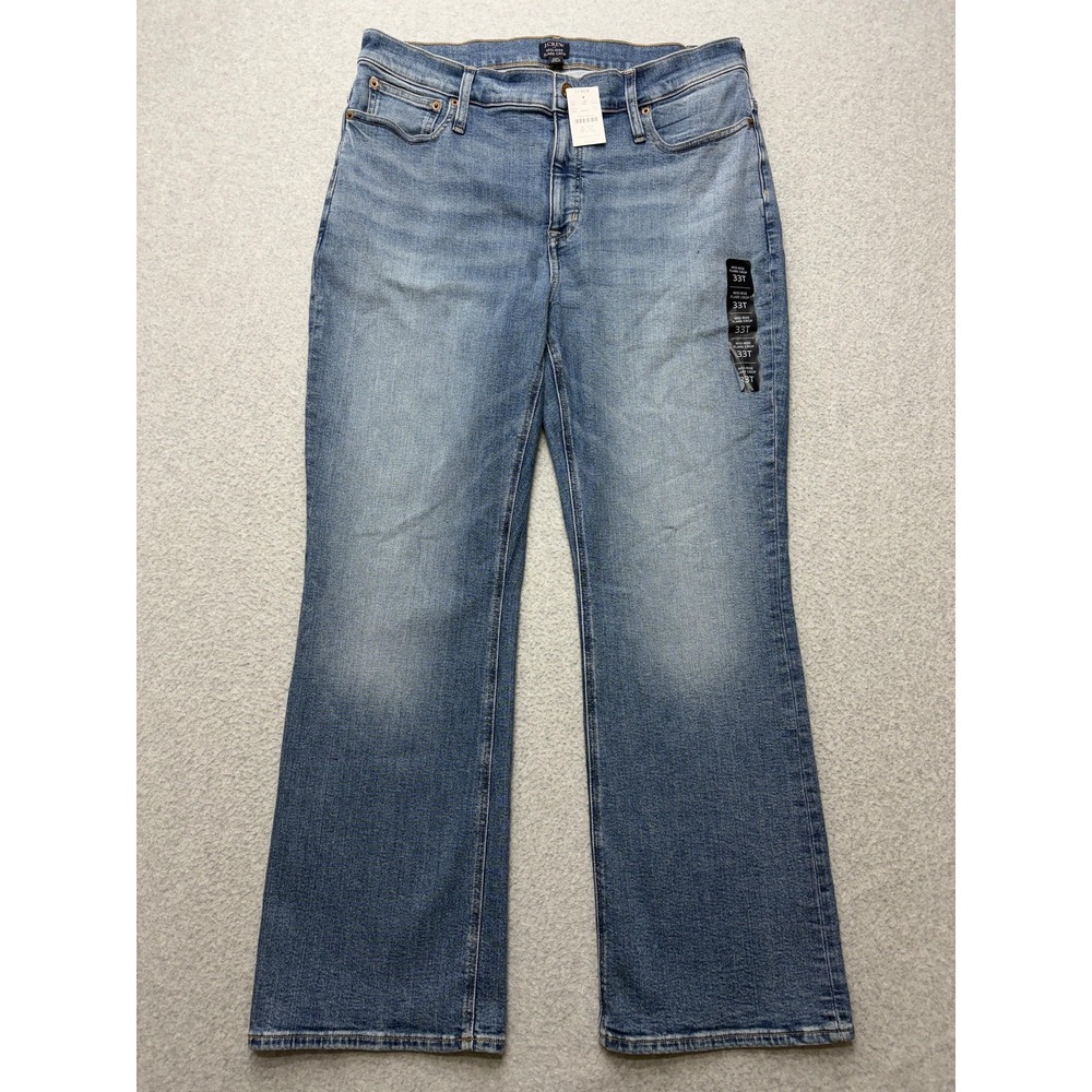 J.Crew Jeans‎ Womens 33 Tall Light Wash Mid-Rise Flare Crop Stretch Denim CB366